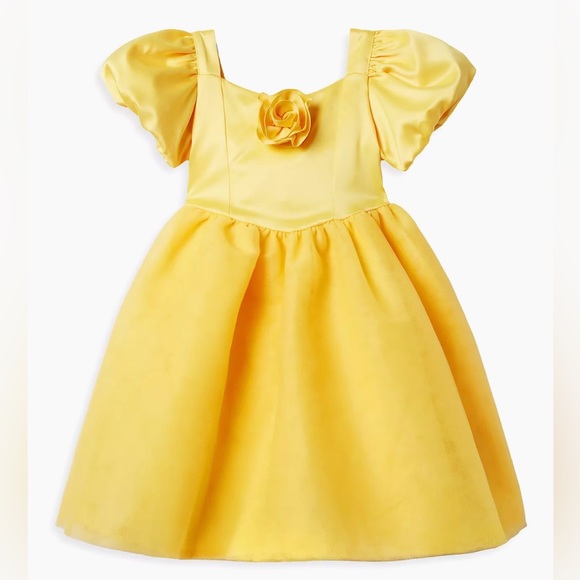 Janie and Jack Disney Princess Belle Satin Dress - Picture 1 of 5